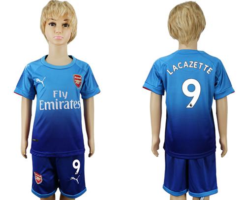 Arsenal #9 Lacazette Away Kid Soccer Club Jersey - Click Image to Close
